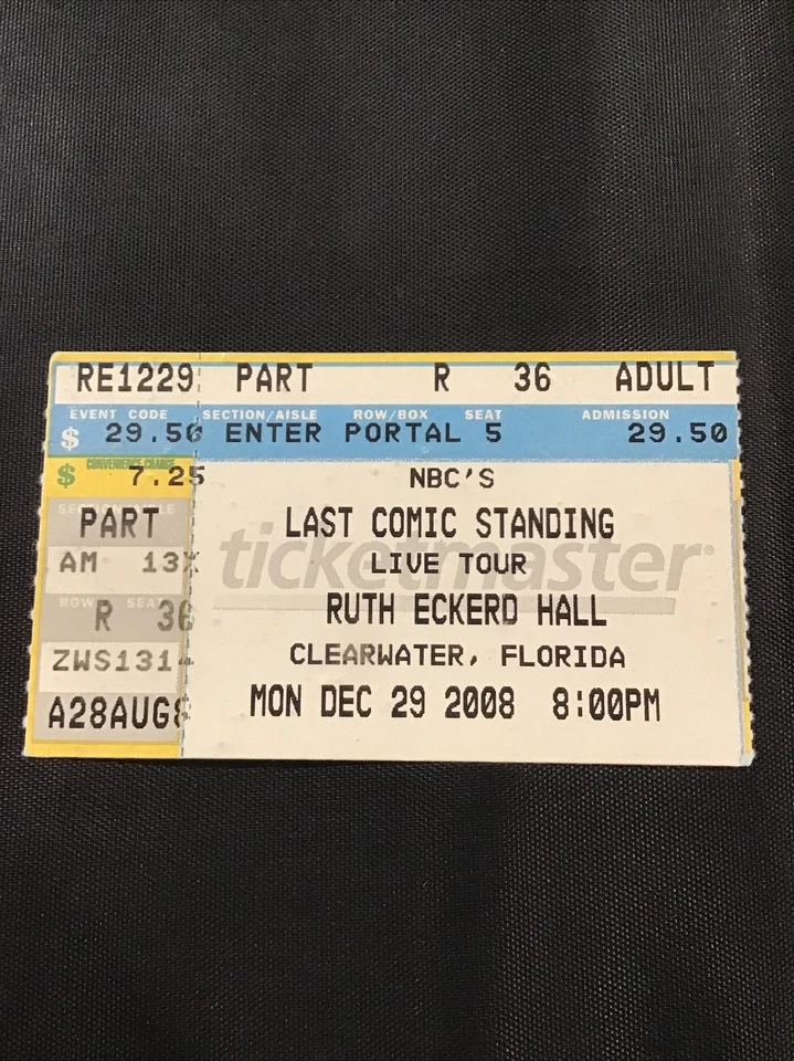 2008 Dec 29 Last Comic Standing Live Tour Clearwater Florida Ticket - Image 1 of 4