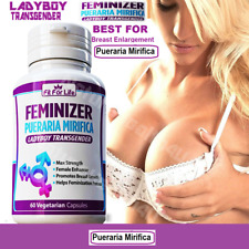 60 Pueraria FEMINIZER Pills Breast Growth Female Hormone Ladyboy Sex Change Bust