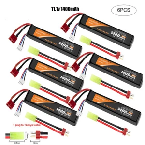 6 x 11,1V 1400mAh 30C Airsoft Hobby LiPo Akku Wiederaufladbarer Deans T Stecker - Bild 1 von 9