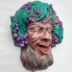 Handmade Wine-Lover's Wall Sculpture, Bacchus, a Classic by Claybraven - Picture 1 of 11