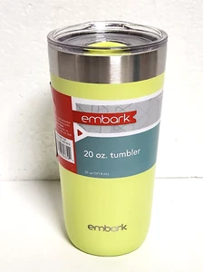 Embark 20 oz Stainless Steel Lidded Tumbler Hot & Cold Travel Mug Yellow - Picture 1 of 5