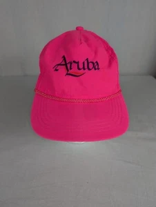 Gorra Aruba Rosa Neón Snapback Vintage Retro Años 90 Vacaciones Nylon Yupoong OSFA - Imagen 1 de 10
