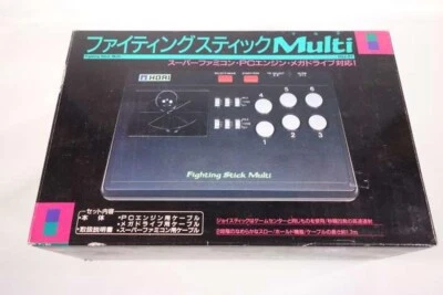 HORI H3J-07 Fighting Stick Multi Controller Boxed SFC MD PC Engine Tested Japan - Image 1 of 4