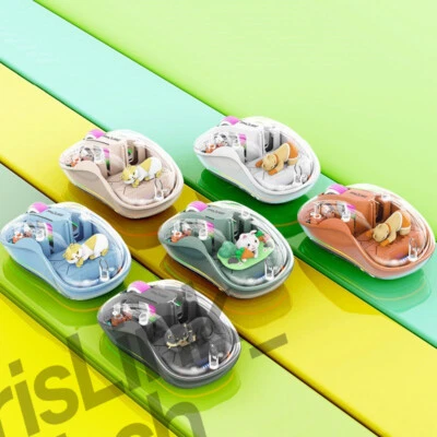 3-Mode Rechargeable Wireless Mouse Cute Transparent Cartoon Design Power Display - Image 1 of 4