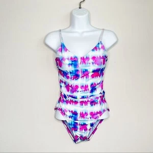 NEW Splendid ANTHROPOLOGIE Sun Daze Tie Dyed Belted One Piece Swimsuit Size S/M - Picture 1 of 7