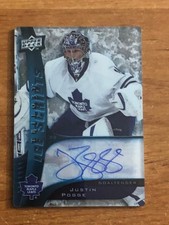 2009-10 Upper Deck Trilogy Ice Scripts #ISJP Justin Pogge Leafs AUTO