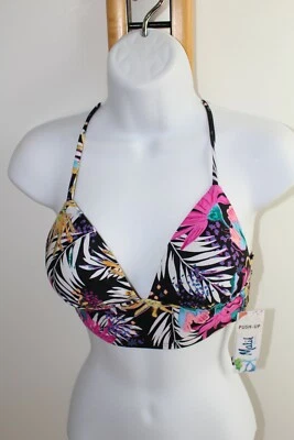Малибу бикини верхний купальник новый с Ярлыками новый размер S пуш-ап яркий цветочный струны - Изображение 1 из 2
