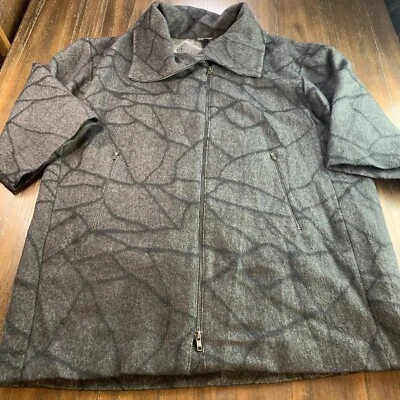 Eileen Fisher альпака шерстяная смесь молнии пальто серый и черный размер S/M - Изображение 1 из 4