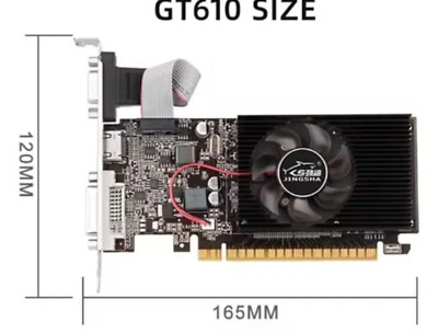 GT610 1GB AMD GRAPHICS CARD GDDR3 64BIT HDMI DESKTOP GAMING PC GPU USA SELLER - Image 1 of 4