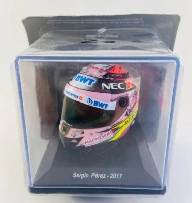 SERGIO PEREZ 2017 FORCE INDIA FORMULA 1 MINI HELMET (SCALE 1:5) BRAND NEW - Image 1 of 4