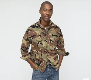 J CREW WALLCE & BARNES WORKSHIRT IN STRETCH DUCK CANVAS AQ176 - Picture 1 of 6