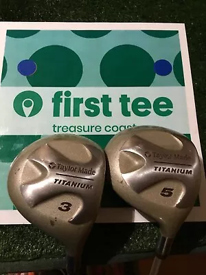 TaylorMade Ladies Titanium 3-5 Woods Set L-90 Plus Graphite Bubble Shafts - Image 1 of 4