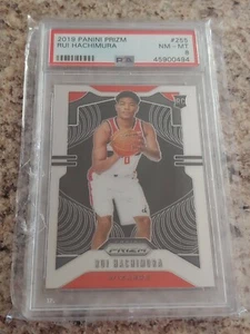 Panini Prizm Rui Hachimura RC #255 2019-20 PSA 8 como nuevo Washington Wizards - Imagen 1 de 2
