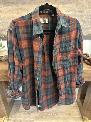 Camisa informal a cuadros de Bill Blass. Características patrón naranja y verde talla L para hombre Foto 1 de 3