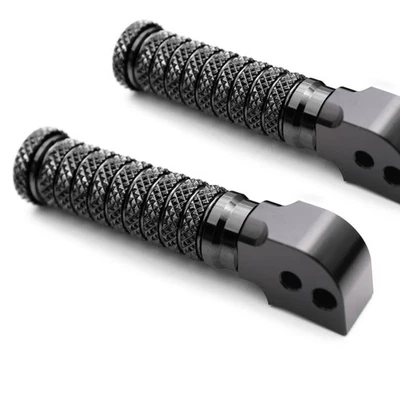 黑色数控防滑后脚钉 M 型握把适用于 Buell XB9SX City Cross 03+ — 第 1/4 张图片