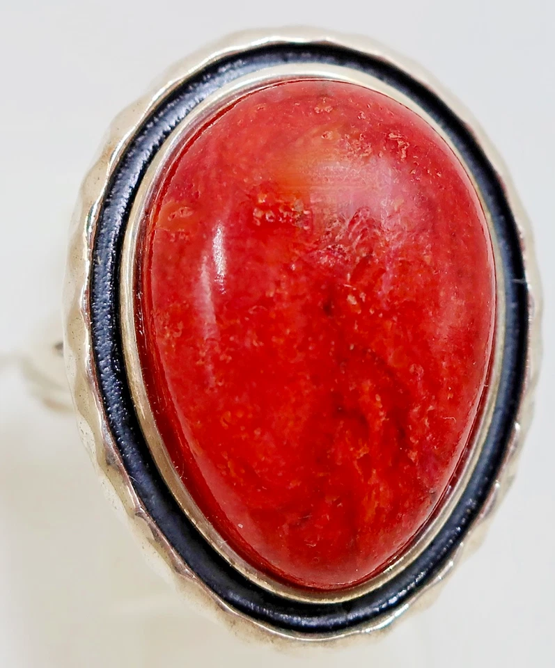 Nuevo anillo con etiqueta BBJ de JTV plata esterlina coral rojo piedras preciosas talla 9 Foto 1 de 1