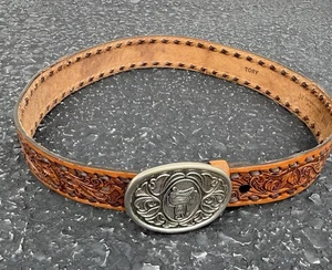 Vintage Tory Buckle Gürtel WESTERN Cowboy Rindsleder 34 braun Leder mit Schnalle - Bild 1 von 13