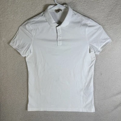 Camisa Polo Burberry Brit Para Hombre Grande Blanca Calce Ajustado 40" Pecho Algodón Diseñador Foto 1 de 4
