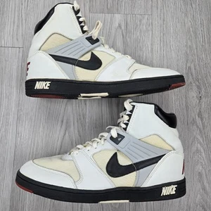 Zapatos de baloncesto vintage Nike 12.5 Pro Mako 1990 blanco negro - Imagen 1 de 9