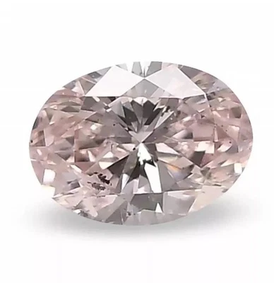 IGI Certified Natural Diamond Fancy Light Pink Grey .19 Carat SI2 Oval Shape NWT - Image 1 of 4