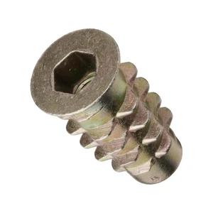 Threaded Insert for Soft Wood, Zinc Hex-Flanged Thread Inserts 10-32 Internal... - Bild 1 von 6