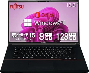 Fujitsu 15,6" Laptop Core i5-4210M 8GB RAM 128GB SSD Win11 Pro Office 2019 Wi-Fi - Zdjęcie 1 z 9