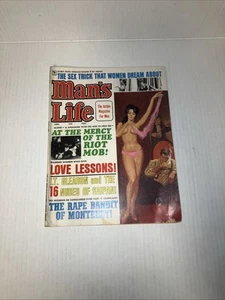 Revista de acción Man's Life 1968 enero para hombre 76pgs vintage - Imagen 1 de 2