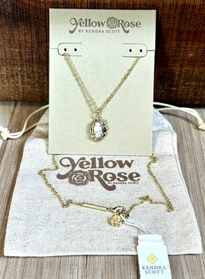 NUEVO Collar Colgante Kendra Scott Piper Oro en Magnesita Variegada Blanca, Nuevo con Etiquetas Foto 1 de 3