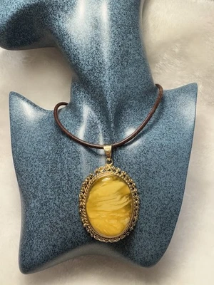 Large Baltic Amber Pendant in 925 Sterling Silver-Handmade Vintage Style 27.9g - Image 1 of 4