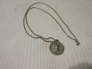 VINTAGE SIGNIERTES CREED STERLINGSILBER ICH BIN KATHOLISCH HEILIGER CHRISTOPHER HALSKETTE - Bild 1 von 17