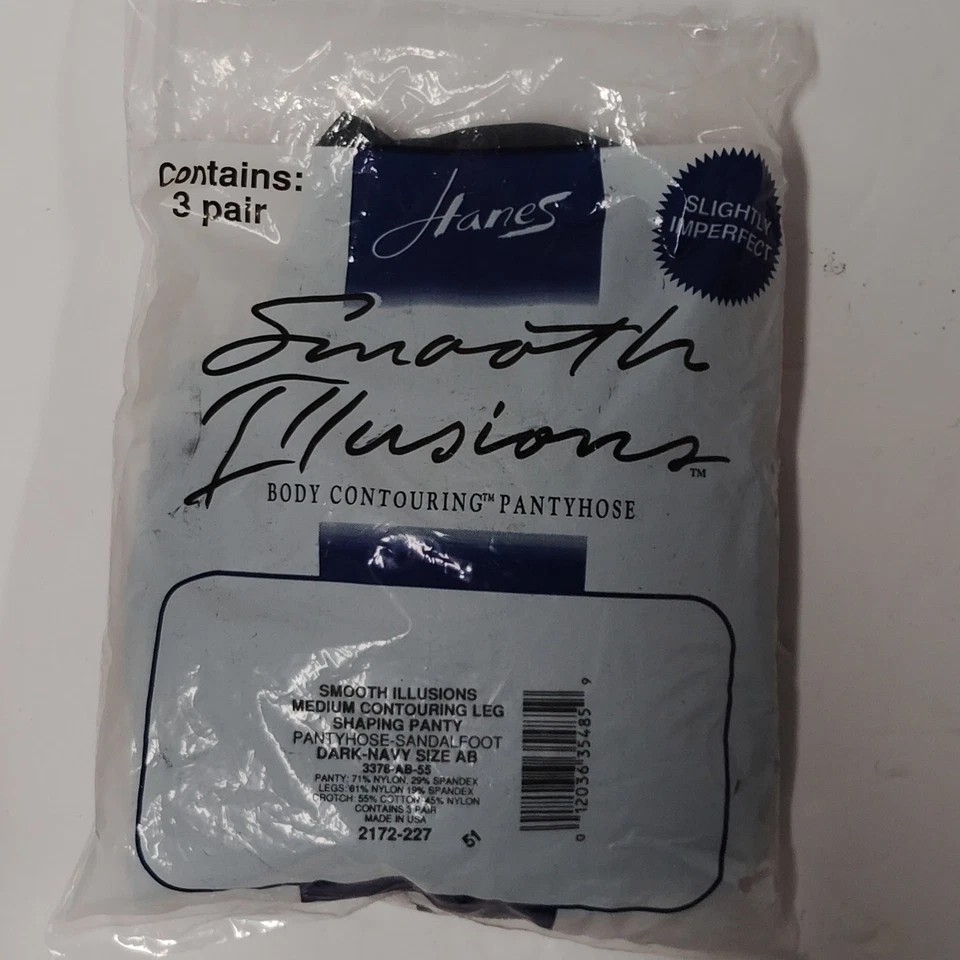 De Colección Nos- 3 Pares de Pantimedias Hanes Smooth Illusions Contorno - Oscuro-Azul Marino Talla AB Foto 1 de 2