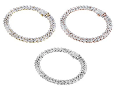 3 Row 3 2/5 CT Real Diamond Miami Cuban Bracelet 8 MM 8" 10K Gold - Image 1 of 4