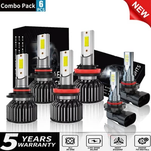 For Ram 3500 2011-2012 LED Headlight High/Low Beam+Fog Light Bulb Combo6 - Picture 1 of 16