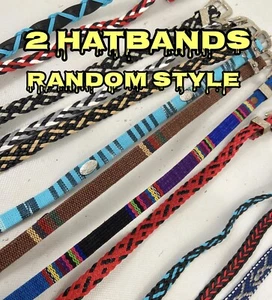 ☀️(2 Hatbands) Western Cowboy Cowgirl Rodeo Hat Band, Random Color / Style - Picture 1 of 8