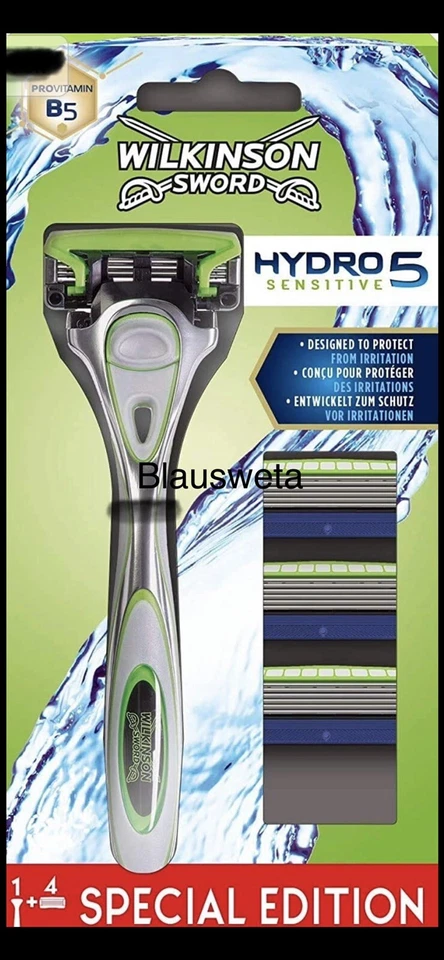 Wilkinson Sword Hydro 5 Sensitive,  4Klingen mit Gratis Nass-Rasierer - Bild 1 von 1