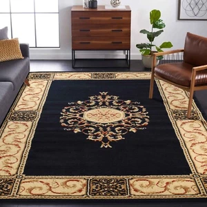 Traditional Medallion Scroll Colorfast Stain Resistant Indoor Area Rug or Runner - Picture 1 of 31