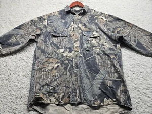VTG MOSSY OAK CAMO BUTTON UP HUNTING SHIRT MADE IN USA XL - Picture 1 of 9