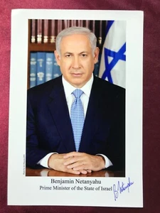 PrePrint-Autogramm BENJAMIN NETANYAHU-Premierminister ISRAEL-Offizielles Foto - Picture 1 of 2
