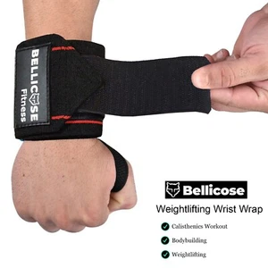 Super Wrist Wraps Weight Lifting Cross-Fit Workout Gym Powerlifting Straps Pair - Picture 1 of 4