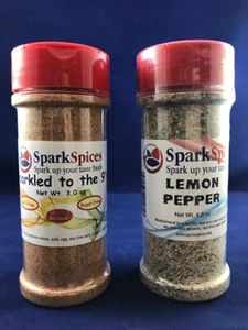 Salt Free - Spice Bundle - Spark Spices Lemon Pepper and Sparkle to the 9's - Picture 1 of 1
