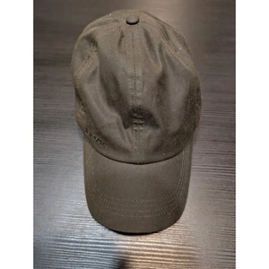 Barbour Waxed Cotton Baseball Cap Olive Green Adjustable Back - Picture 1 of 6