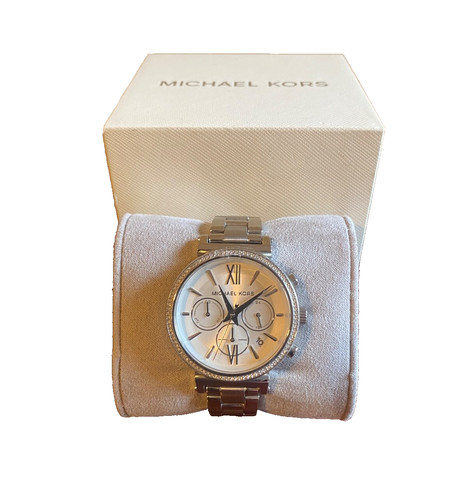 MICHAEL KORS SOFIE CRISTALLI ARGENTO CRONOGRAFO DONNA WATCJ