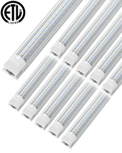 T8 8FT LED Shop Light Fixture 120W 6500K Ceiling Tube Light For Garage Warehouse - Picture 1 of 16