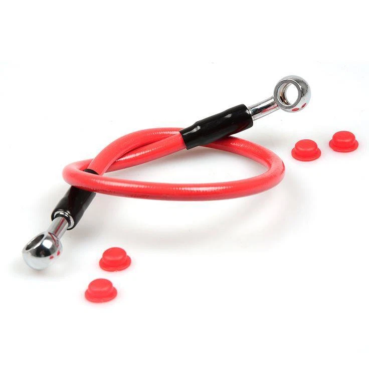 Manguera de línea de freno Goodridge trenzada delantera rosa Yamaha YZ125 YZ250 YZ250F YZ450F Foto 1 de 1