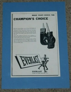 Vintage Circa 1950 Everlast Boxing Champions Paper Print Ad 10x14 Matted - Picture 1 of 3