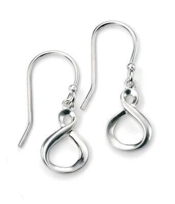 Infinito Goccia Orecchini Argento Sterling Massiccio 925 Marchiato Nuovo Scatola - Immagine 1 di 3