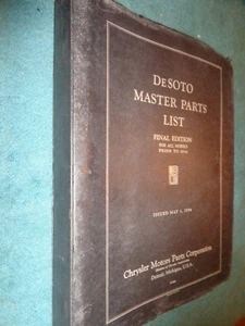 1928-1933 DeSOTO MASTER PARTS CATALOG / RARE ORIGINAL DESOTO BOOK 29 30 31 32   - Picture 1 of 12