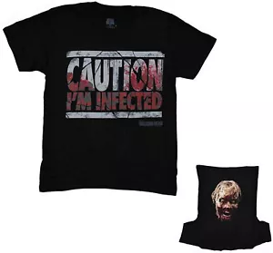 Maglietta The Walking Dead Attenzione Sono Infetto Maschera Reversibile Flip-Up Adulto - - Foto 1 di 1