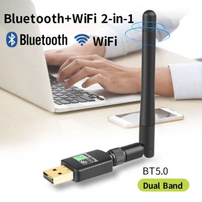 U-speed 2-in-1 Bluetooth 5.0 600Mbps Dual Band 2.4/5GHz Wireless USB WiFi Dongle - Image 1 of 4