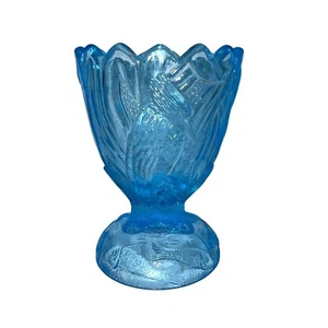 Vintage Ice Blue Heron Compote w/ Sawtooth Edge - Picture 1 of 6
